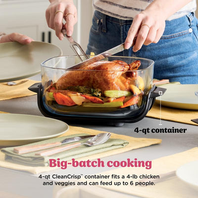 Crispi 4-in-1 Portable Glass Air Fryer Cooking System